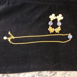 Susan Shaw 24 plated gold necklace and earrings